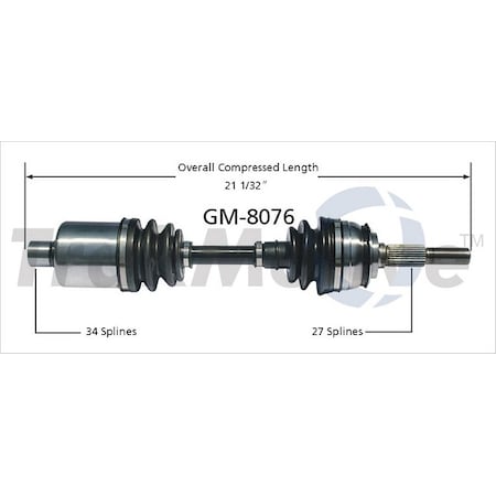 Surtrack Axle Cv Axle Shaft, Gm-8076 GM-8076